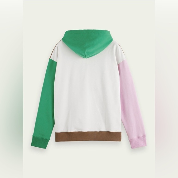 New! Scotch & Soda Color block Unisex Hoodie 💚 Large NWT! - Picture 3 of 5